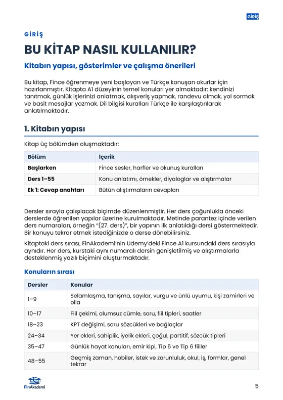 Kitaptan örnek sayfa: Bu kitap nasıl kullanılır?